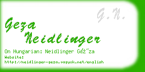 geza neidlinger business card